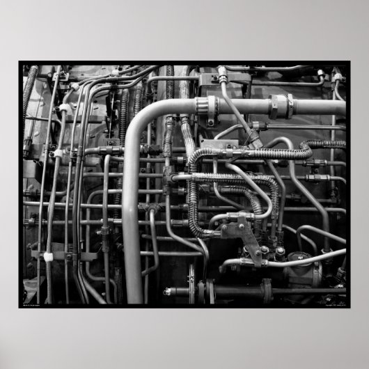 Poster Détail du moteur à réaction J-58 (Devant)