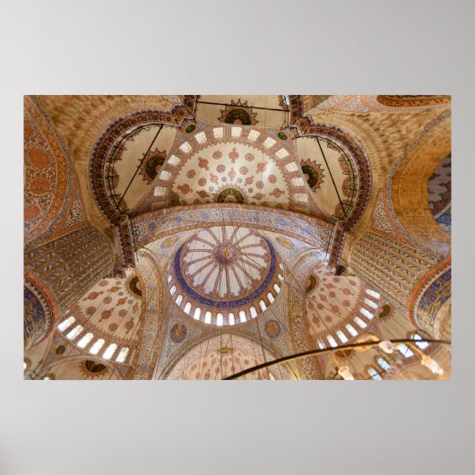 Poster Détail du plafond de la Mosquée Bleue (Devant)