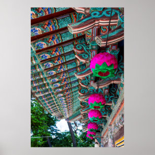 Poster Détail du toit du temple coréen