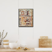 Poster Détail d'un Codex Maya (Cuisine)