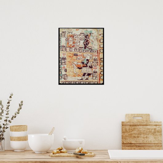 Poster Détail d'un Codex Maya (Cuisine)
