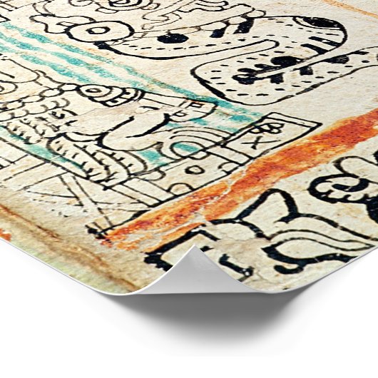 Poster Détail d'un codex maya (Coin)