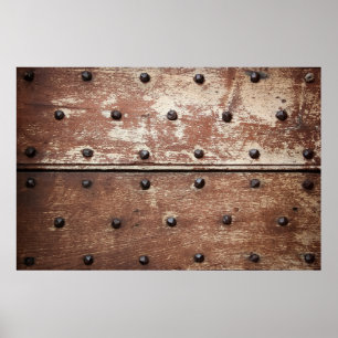 Poster Détail d'une vieille porte peinte en noir avec moi