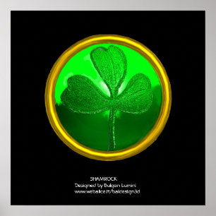 Poster Détail shamrock du COEUR CÉLTIQUE DE SAINT PATRICK