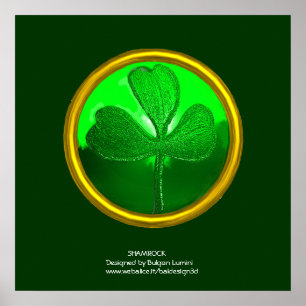 Poster Détail shamrock du COEUR CÉLTIQUE DE SAINT PATRICK