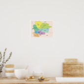 Poster Detailed Map of Andorra Regions (Cuisine)