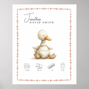 Poster Détails de naissance personnalisables de la nurser