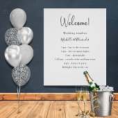 Poster Détails de programme de mariage noir blanc