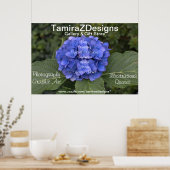 Poster Détails du nom de l'entreprise Blue Hydrangea (Cuisine)