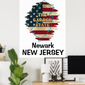 Poster d'État personnalisé du New Jersey (Bureau à domicile)