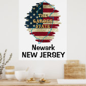 Poster d'État personnalisé du New Jersey (Cuisine)