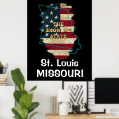 Poster d'État personnalisé Missouri (Bureau à domicile)