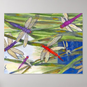 Poster d'été de Dragonflies par Roseann Meserve