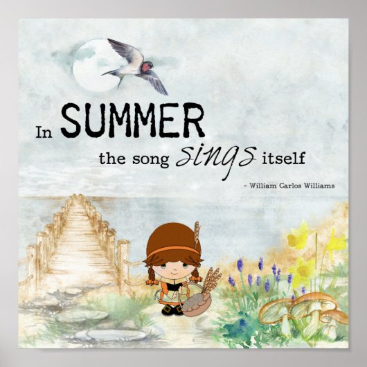 Poster d'été pour fille mignonne (Devant)