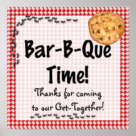 Poster d'été pour l'anniversaire du barbecue (Devant)