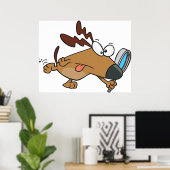 Poster Détecteur de chien avec verre grossissant (Bureau à domicile)