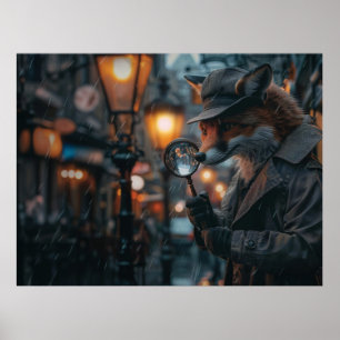 Poster Détecteur de renard simple dans un cadre plus noir