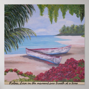 Poster Détendez, vivez pendant le moment, un souffle à…