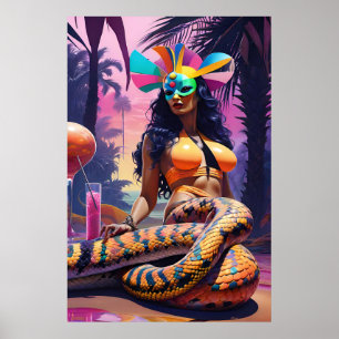 Poster Détendez-vous au bord des eaux serpentine