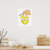 Poster Détendez-vous au soleil - maillot de bain jaune (Cuisine)
