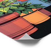 Poster Détendez-vous avec café, chats et Plantes (Coin)