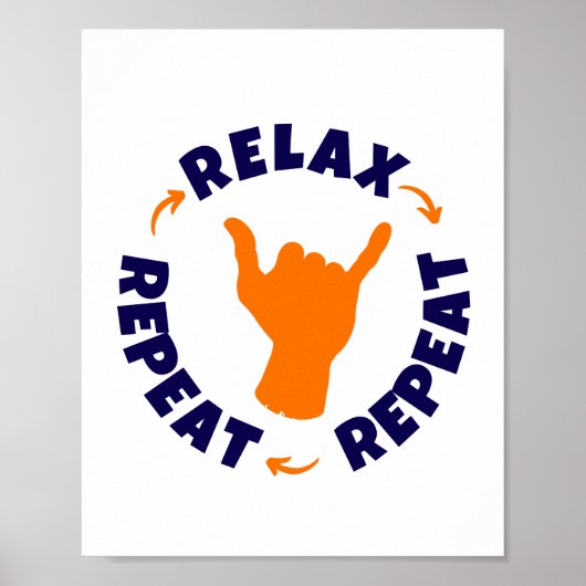 Poster Détendez-vous. Recommencer. Recommencer. (Devant)