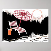 Poster Détendez-Vous Sur Une Chaise De Plage Et Un Cockta (Devant)