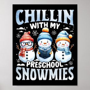 Poster Détente avec les cadeaux de Noël de mes Snowmies d