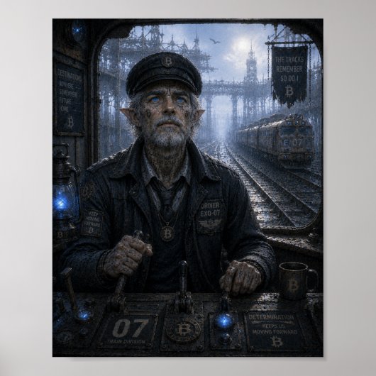 Poster Détermination / Conducteur de train / Voie ferrée (Devant)
