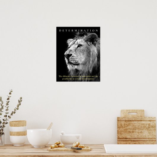 Poster Détermination du lion motivationnel à la mode (Cuisine)