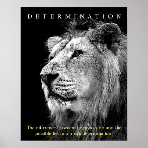 Poster Détermination du lion motivationnel à la mode