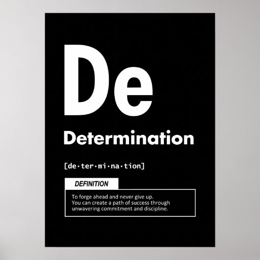 Poster Détermination - Élément De Succès - Motivation (Devant)