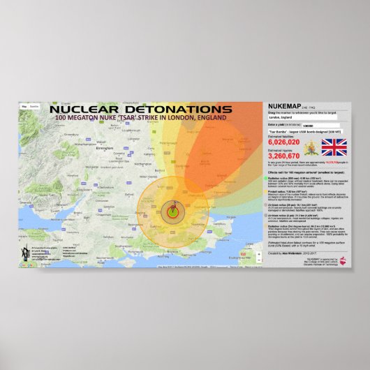 Poster Détonations nucléaires - Angleterre (Devant)