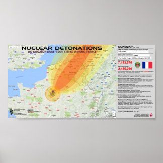 Poster Détonations nucléaires - France