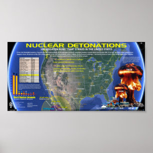 Poster Détonations nucléaires - USA