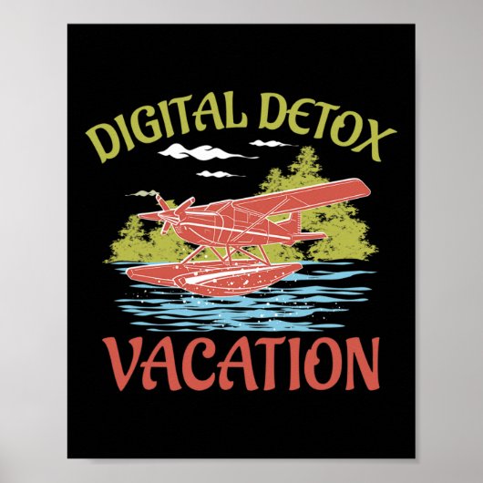 Poster Détoxe numérique Vacances Burnout Sensibilisation (Devant)