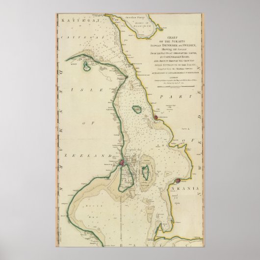 Poster Détroit Danemark-Suède (Devant)