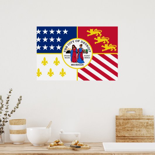 Poster Detroit, Michigan, États-Unis (Cuisine)