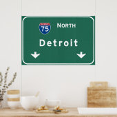 Poster Detroit Michigan mi Autoroute Interstate Freeway : (Cuisine)