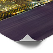 Poster Detroit, Michigan Skyline à la nuit (Coin)