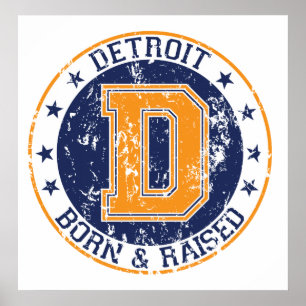 Poster Detroit Né et élevé