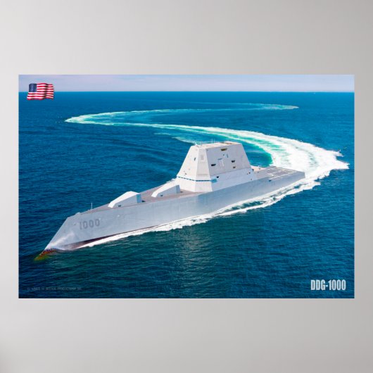 POSTER DÉTROYEUR DE MISSILES GUIDÉS - DDG-1000 (Devant)