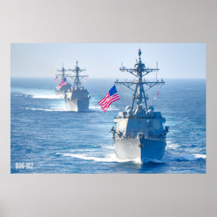 POSTER DÉTROYEUR DE MISSILES GUIDÉS - DDG-102