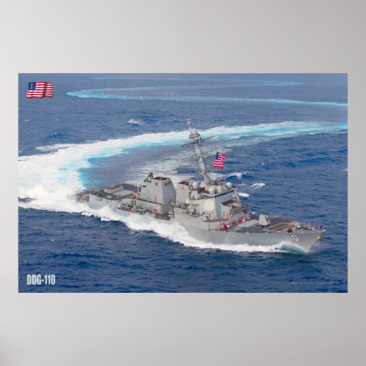 POSTER DÉTROYEUR DE MISSILES GUIDÉS - DDG-110 (Devant)