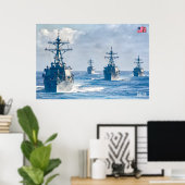 POSTER DÉTROYEUR DE MISSILES GUIDÉS - DDG-59 (Bureau à domicile)