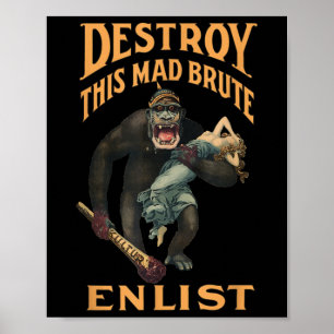 Poster Détruire Cette Mad Brute Wi Army Recruter