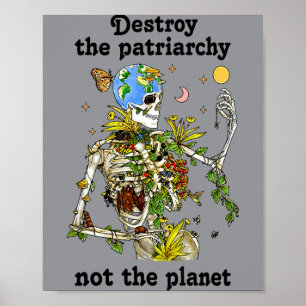 Poster Détruire le patriarcat et non la planète Halloween