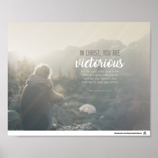 Poster Deutéronome 20:4 - Vous êtes victorieux (Devant)
