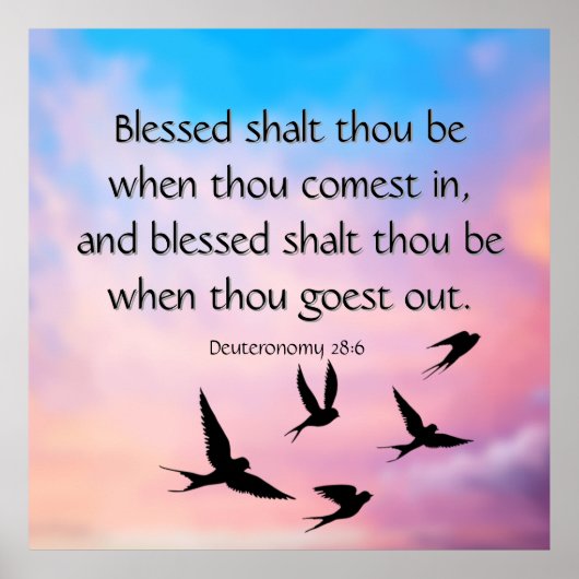 Poster Deutéronome 28:6 (Devant)