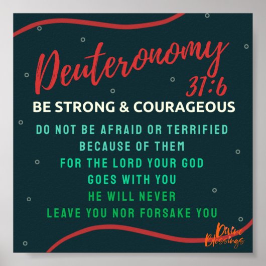 Poster Deutéronome 31:6 (Devant)